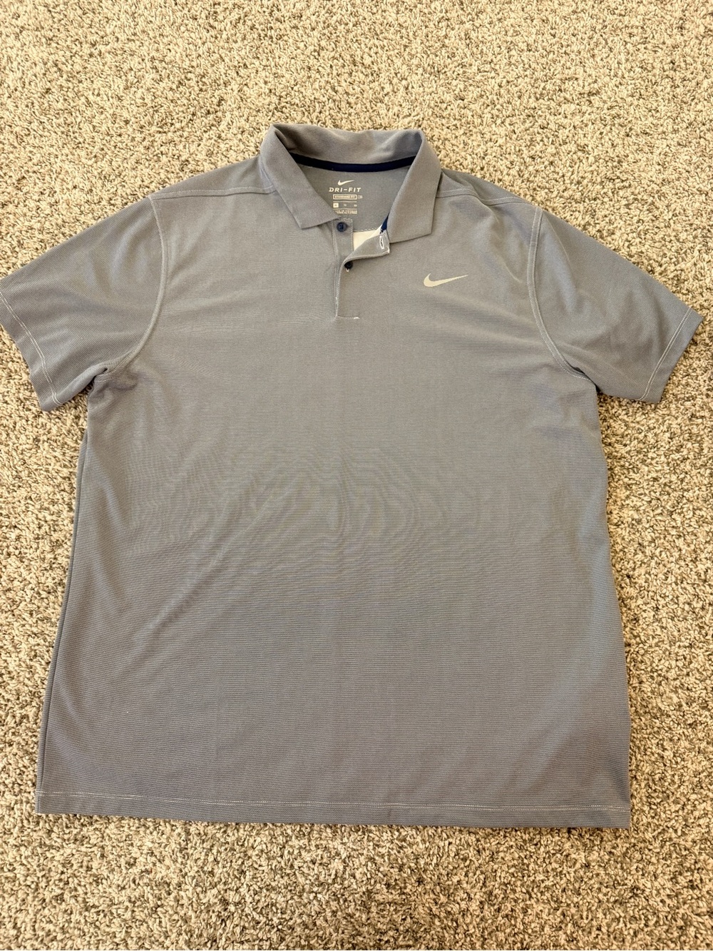 Nike Men's Light Grey Dri-FIT Polo